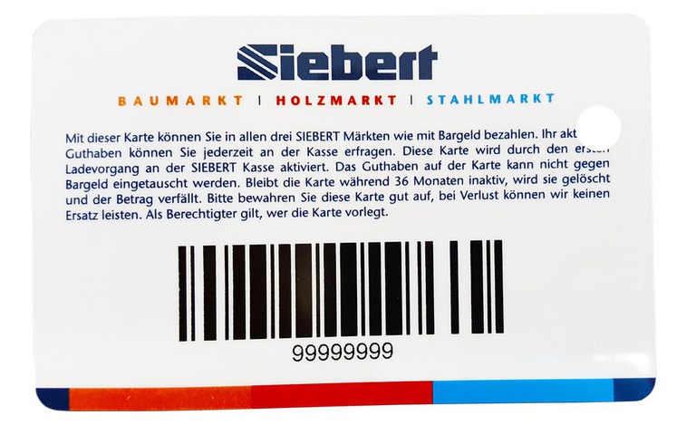 Barcode cards, plastic cards with barcodes, codification of number series