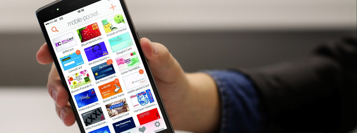 Kundenkarten-App mobile pocket auf dem Smartphone