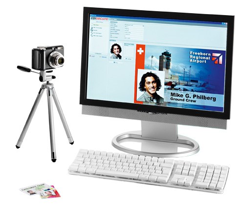 Identifikationssystem aus Software, Kamera, Ausweiskarten Camera+Software+Cards