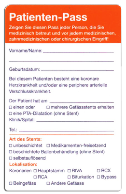 Patientenausweis Kartenmuster