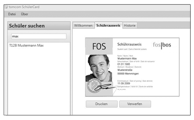 Schuelerausweissoftware Screen