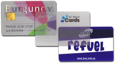 Transparent plastic cards