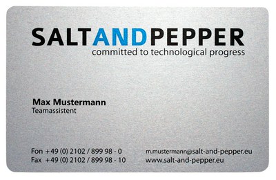 customer example: business card made of metal